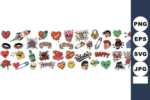 Download Colorful Retro 90s Valentine Design - 90s valentine Collection