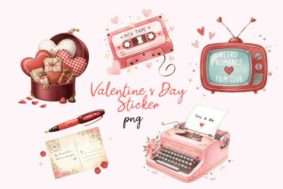Download '90s Valentine’s Day Sticker Clipart PNG - 90s valentine Collection