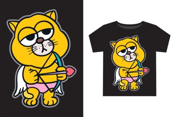 Download Cat Cupid Angel for Kids T Shirt Design - Cupid angel Collection