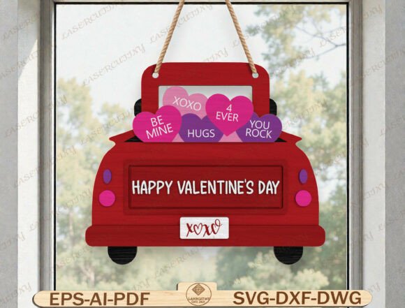Download Valentine Truck Door Hanger Laser Cut - Premium Resources