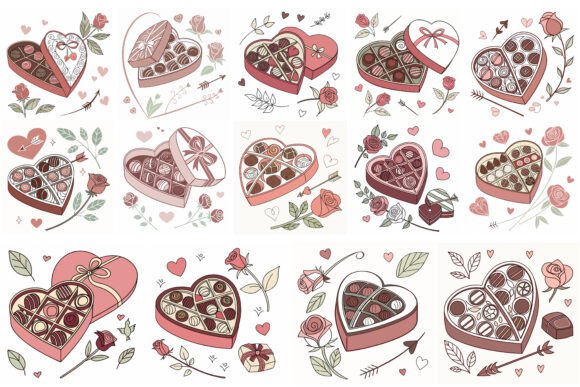 Download Retro Heart-Shaped Chocolate Box - Premium Resources