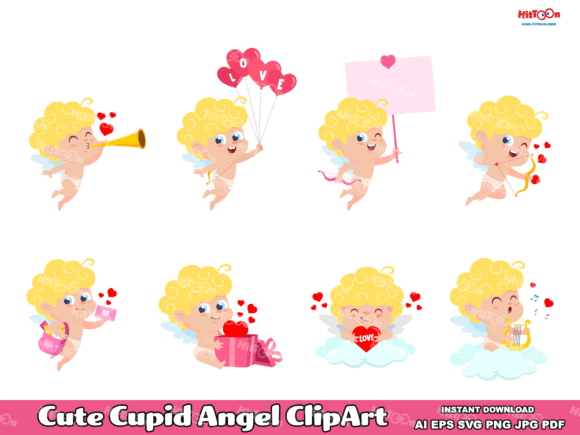 Download Cute Cupid Angel Character Clip Art - Cupid angel Collection