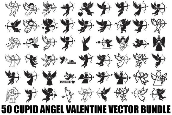 Download Cupid Angel Valentine Vector Bundle - Cupid angel Collection
