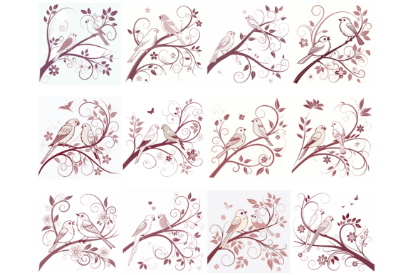 Download Romantic Lovebirds Clipart - Vintage - Premium Resources